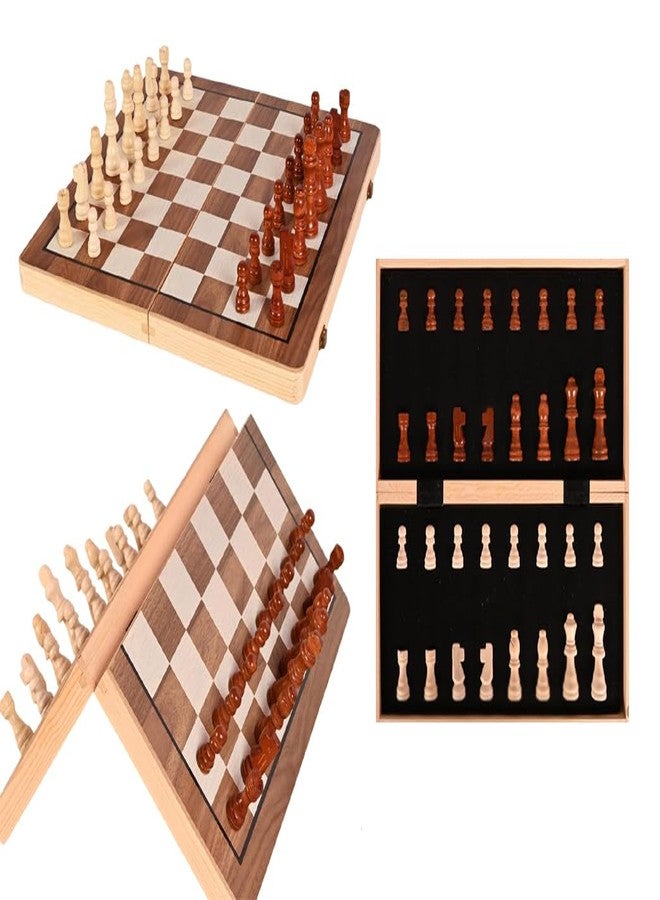 SPOCCO | 12x12 Inch Handmade Wooden Magnetic Chess Board Set with Magnetic Pieces | Portable & Foldable Design | Easy to Carry with Inner Storage Space - Ideal for Kids & Adults - CM1-134 - Image 1